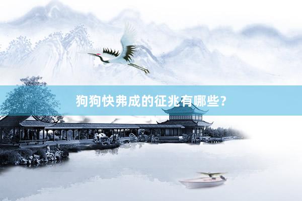 狗狗快弗成的征兆有哪些？